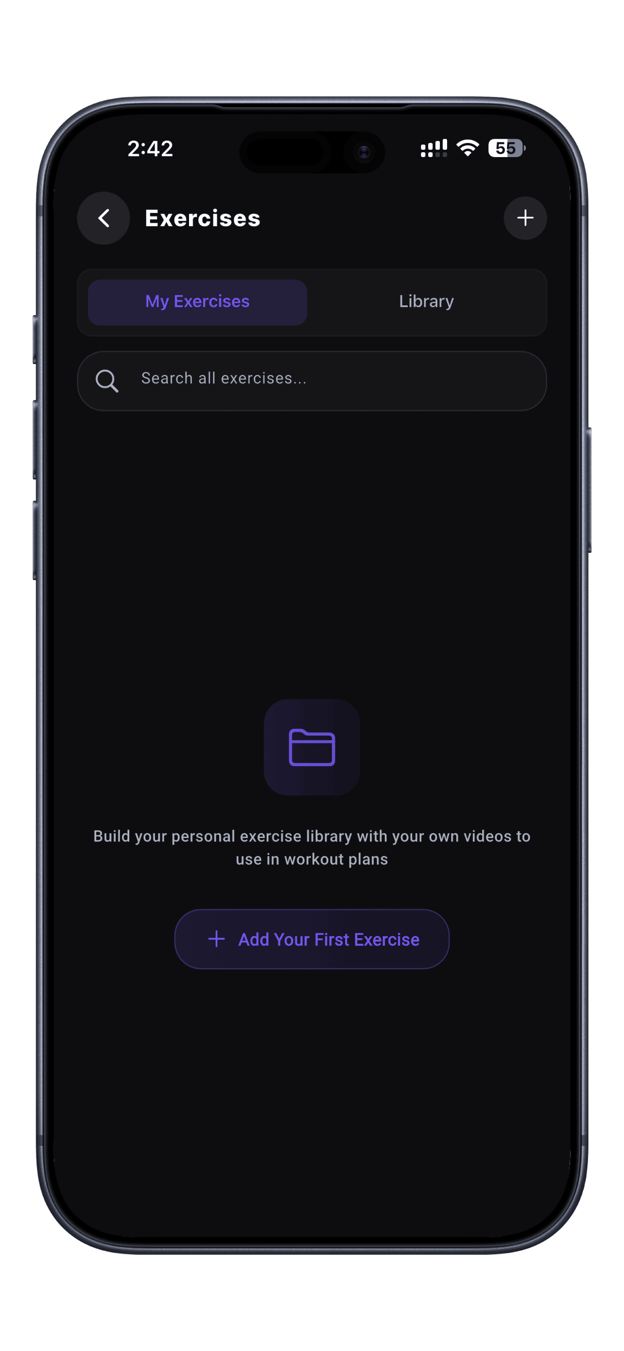 Custom Library - Upload your own exercises with custom videos and instructions